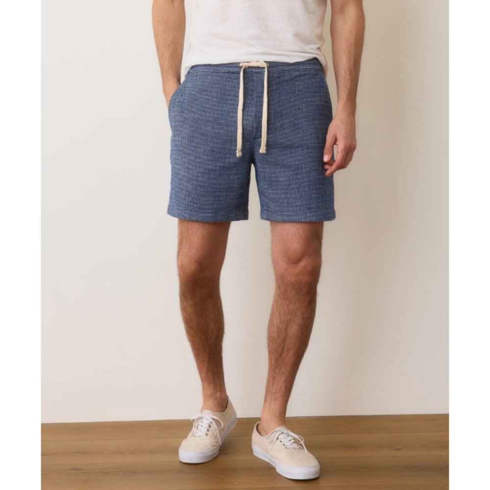 Marine Layer Blue Knit Flat-Front Men's Shorts